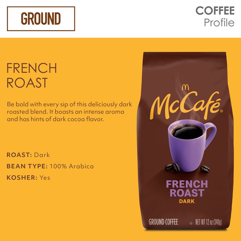 McCafe French Roast, Dark Roast Ground Coffee, 12 oz Bag - Image 3